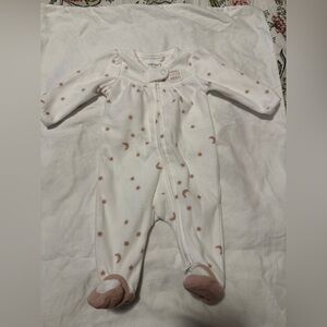 Carter's Cream and Brown Moon and Star Footie